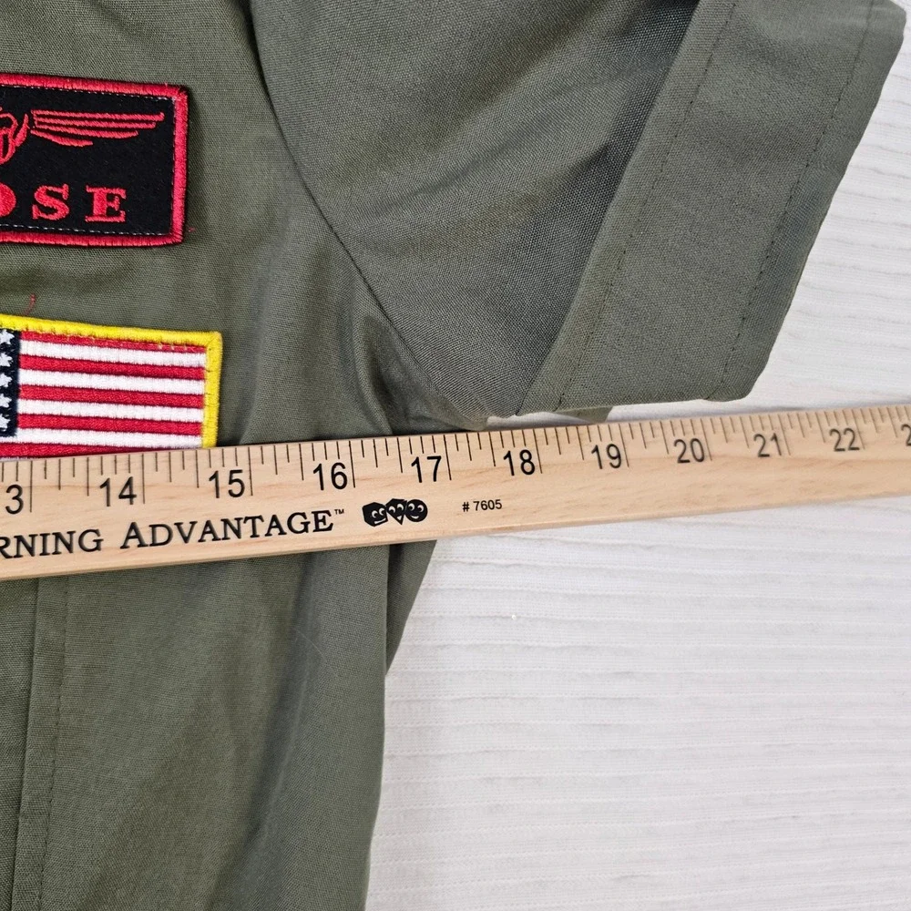 Leg Avenue Top Gun Goose Flight Dress Costume Olive Green Patches Womens Medium - Picture 9 of 12